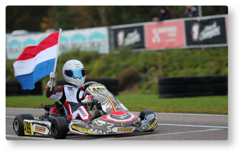 Maxim Dirickx winning in the Dutch championship