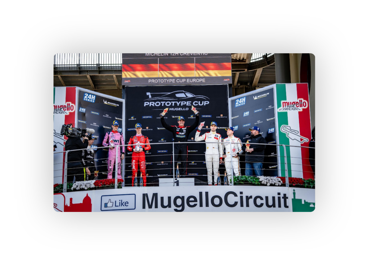 First Podium Celebration in Mugello after Race 1 win